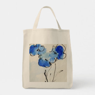 Blauwe papavers tote bag