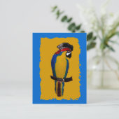 Blauwe Papegaai Briefkaart (Staand voorkant)