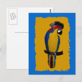 Blauwe Papegaai Briefkaart (Voorkant / Achterkant)