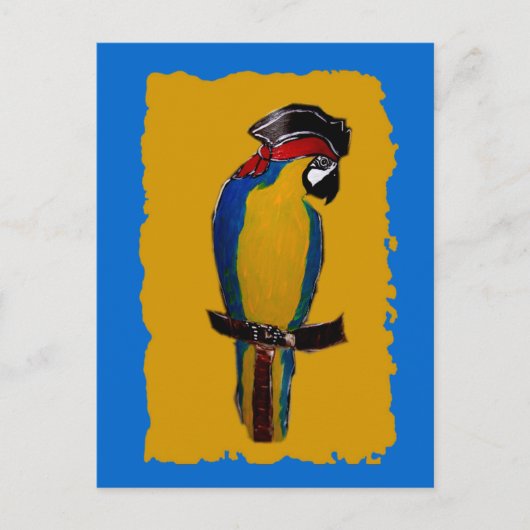 Blauwe Papegaai Briefkaart (Voorkant)