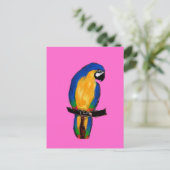 Blauwe Papegaai Briefkaart (Staand voorkant)