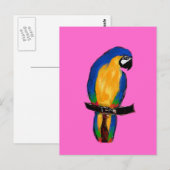 Blauwe Papegaai Briefkaart (Voorkant / Achterkant)