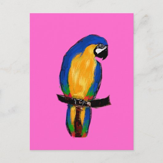 Blauwe Papegaai Briefkaart (Voorkant)