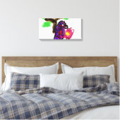 Blauwe papegaai canvas afdruk (Insitu (Slaapkamer))