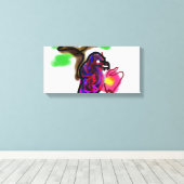 Blauwe papegaai canvas afdruk (Insitu (Houten vloer))