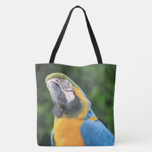 Blauwe papegaai Canvas tas