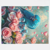 Blauwe papegaai en baby's fleece deken (Voorkant (Horizontaal))