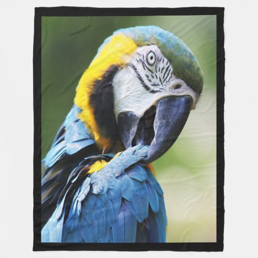 Blauwe papegaai fleece deken (Voorkant)