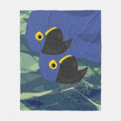 Blauwe Papegaai Fleece Deken (Voorkant)