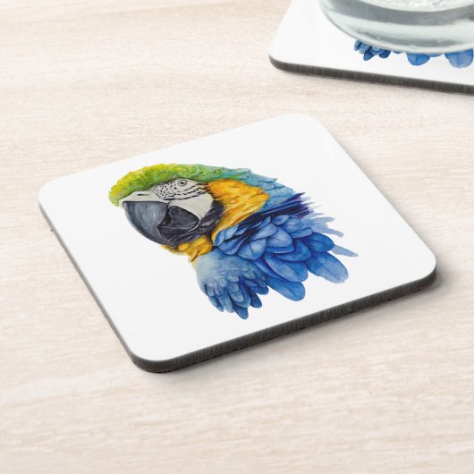 Blauwe papegaai onderzetter (Linkerzijde)