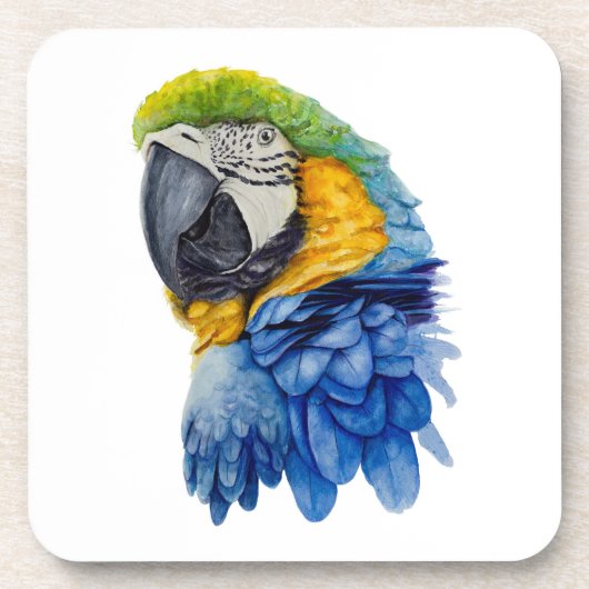 Blauwe papegaai onderzetter (Voorkant)