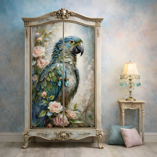 Blauwe Papegaai Pracht Decoupage Tissuepapier