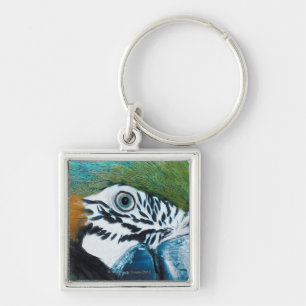 Blauwe papegaai sleutelhanger