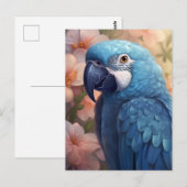 Blauwe papegaai Wenskaarten Briefkaart (Voorkant / Achterkant)