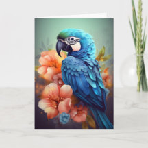 "Blauwe Papegaai Wenskaarten