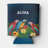 Blauwe papegaaiblad aloha blikjeskoeler (Voorkant)