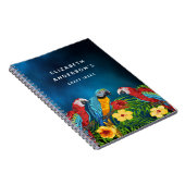 Blauwe papegaaien ambachten naam notitieboek (Rechterzijde)