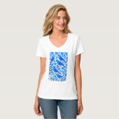 Blauwe papegaaien en bladeren t-shirt (Voorkant volledig)