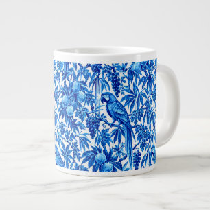 Blauwe papegaaien in een tropische tuin grote koffiekop