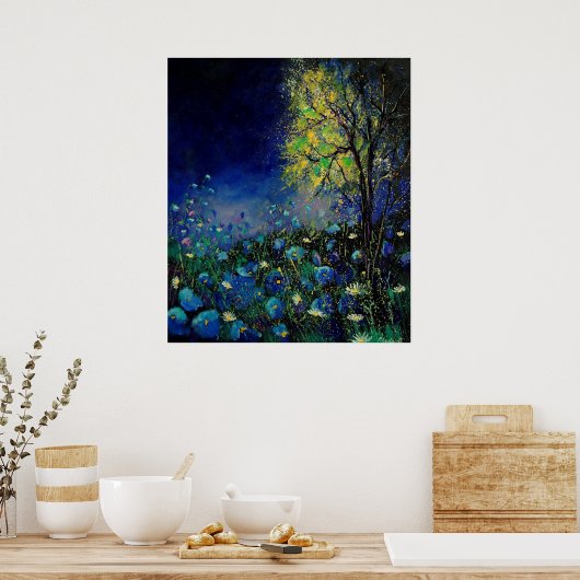 blauwe papegaaien poster (Keuken)