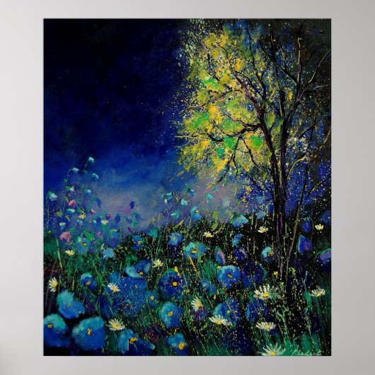 blauwe papegaaien poster (Voorkant)