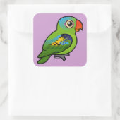 Blauwe papegaaien vierkante sticker (Tas)