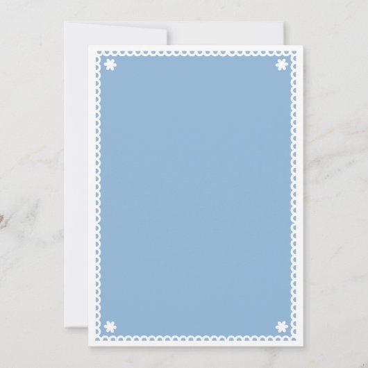 Blauwe Papel Picado bruids douche uitnodiging (Achterkant)