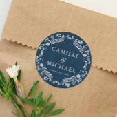 Blauwe Papel Picado bruiloft gunst Ronde Sticker