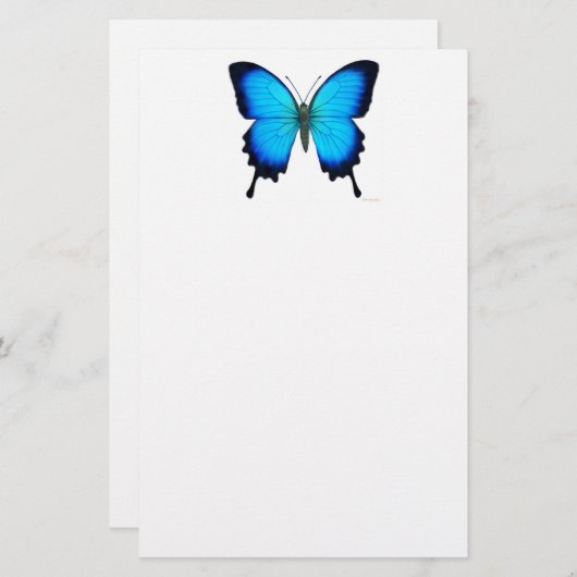 Blauwe papierbakkerij briefpapier (Voorkant / Achterkant)