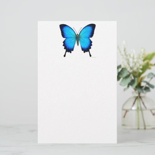 Blauwe papierbakkerij briefpapier (Staand voorkant)