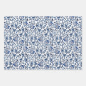 Blauwe papierbladen van Chinoiserie-Waterverf Inpakpapier Vel (Voorkant)