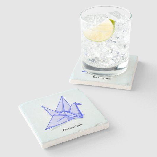 Blauwe papierkraan stenen onderzetter (Zijkant)