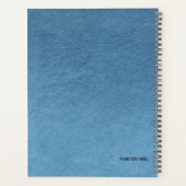 Blauwe papierstructuur planner (Achterkant)