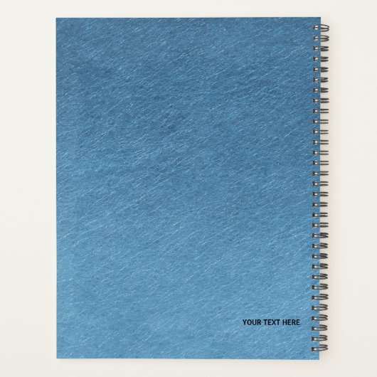 Blauwe papierstructuur planner (Achterkant)