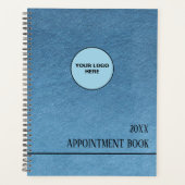 Blauwe papierstructuur planner (Voorkant)