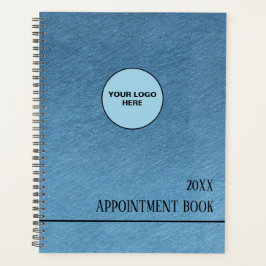 Blauwe papierstructuur planner