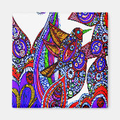 Blauwe paradijsvogel Witte magneet (Voorkant)