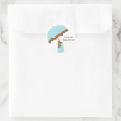 Blauwe paraplu Baby shower Stickers (Tas)