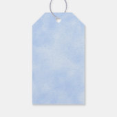 Blauwe Paraplu Baby Sprinkle Favor Tag Cadeaulabel (Achterkant)