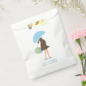 Blauwe paraplu mam Baby shower Bedankzakje (Gezegeld)