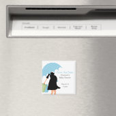 Blauwe paraplu mama Baby shower Magneet (Insitu (Vaatwasser))