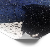 Blauwe paraplu poster (Hoek)