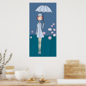 blauwe paraplu poster (Keuken)