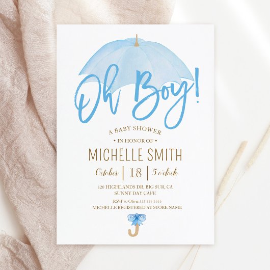 Blauwe paraplu van Love Sprinkle Baby shower Invit Kaart