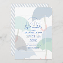 Blauwe Paraplu's Jongen Baby Sprinkle Shower