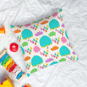 Blauwe paraplu's met wolken en regendruppels kussen