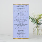 Blauwe Parel/Goud - Monogram & Bedankt Menu (Staand voorkant)