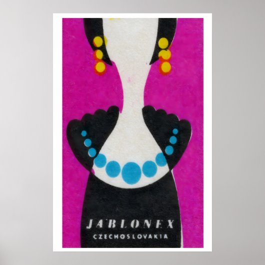 Blauwe Parelketting - Matchbox Print - Tsjechische (Voorkant)
