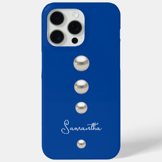 Blauwe parels Case-Mate iPhone case (Achterkant)