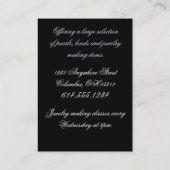 Blauwe parels kralen juwelen Visitekaartjes (Achterkant)